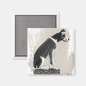 Nipper, het RCA Dog Side Uitzicht Magneet (Voorkant / Achterkant)