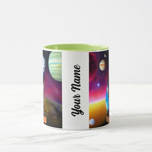 Nipper, RCA Dog Outter Space & Galaxy Mug (Centre)