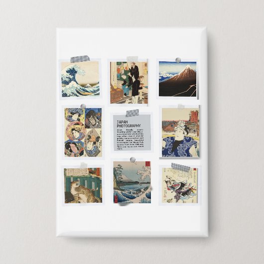 NIPPON Japanese Ukiyo-e Button (Voorkant)