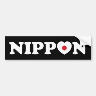 Nippon Love Heart Flag Bumpersticker