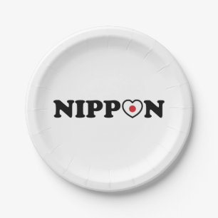 Nippon Love Heart Flag Papieren Bordje