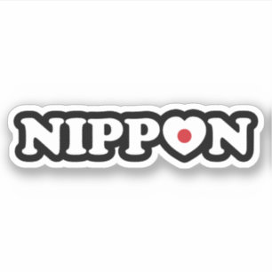 Nippon Love Heart Flag Sticker