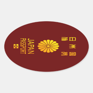 Nippon paspoort ovale sticker