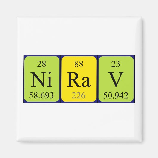Nirav periodieke lijstnaam magnet magneet (Voorkant)