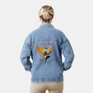 Nirvana Chat avec Guitare & Ailes – Veste en Denim