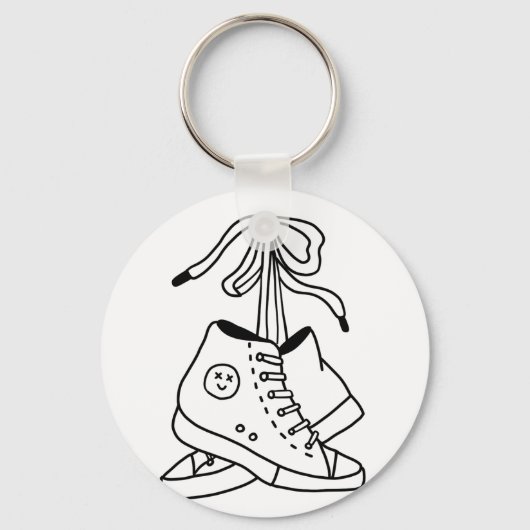NIRVANA CONVERSE, CONVERSE, SNEAKERS, KUSTONTWERP SLEUTELHANGER (Voorkant)