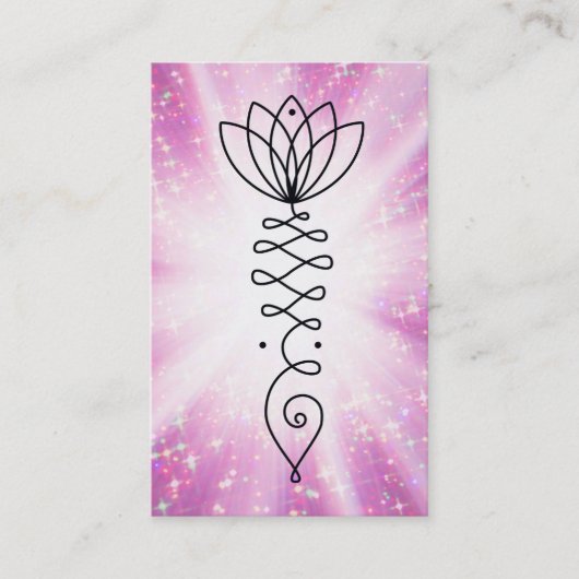 *~* Nirvana Heart Lotus Glitter Rays Reiki Yoga Visitekaartje (Voorkant)