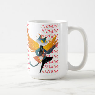 Nirvana Kat met Gitaar & Vleugels – Keramische Mok