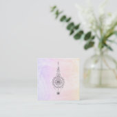 ** Nirvana Pastel Marble Reiki Healing Ombre Vierkante Visitekaartje (Staand voorkant)