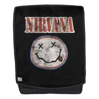Nirvana Red White & Blue Smiley Face-rugzak Rugtassen