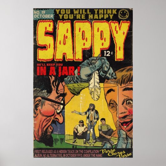 Nirvana Sappy Comic Book Parody Poster (Voorkant)