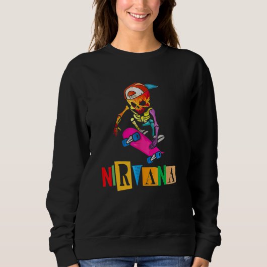 Nirvanas Skateboard Skelton Trui (Voorkant)