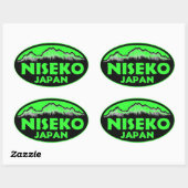 Niseko Japan groene ovale stickers (Vel)