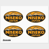 Niseko Japan oranje ovale stickers (Vel)