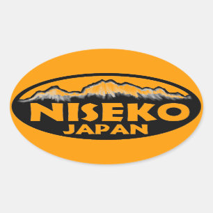 Niseko Japan oranje ovale stickers