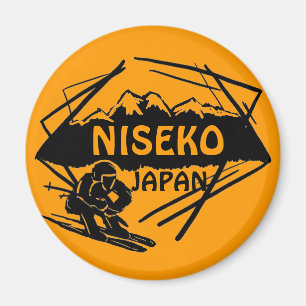 Niseko Japan oranje ski logo souvenir magnet Magneet