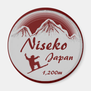 Niseko Japan rode snowboard kunst souvenir magneet