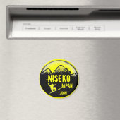 Niseko Japan yellow snowboard art souvenir magnet Magneet (Insitu (Vaatwasser))