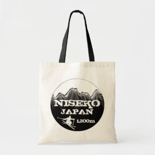 Niseko Japan zwarte witte ski herbruikbare tas