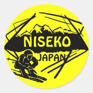 Niseko Japon logo jaune de ski autocollants d'art