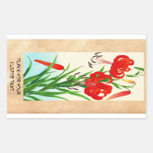 Nishimura Hodo Tijgerlelies shin hanga bloemen Rechthoekige Sticker