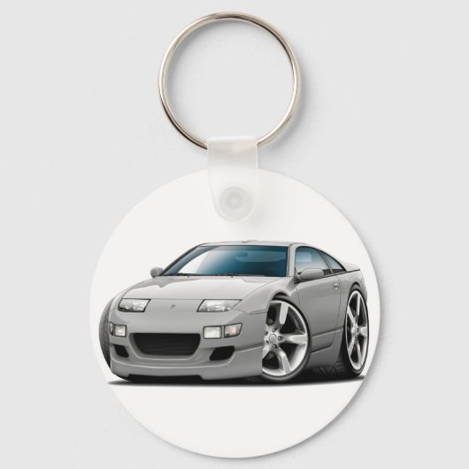 Nissan 300ZX Silver Car Sleutelhanger (Voorkant)