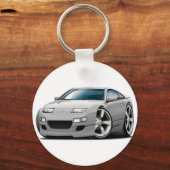 Nissan 300ZX Silver Car Sleutelhanger (Voorkant)