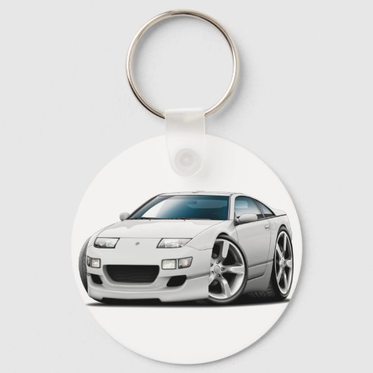 Nissan 300ZX witte auto Sleutelhanger (Voorkant)