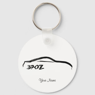 Nissan 370Z Logo met zwarte achtergrond (wit/zwart Sleutelhanger