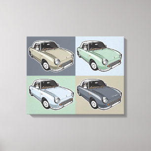 Nissan Figaro in vier kleuren Canvas Afdruk