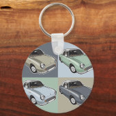 Nissan Figaro in vier kleuren Sleutelhanger (Voorkant)