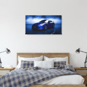 Nissan GT-R Blauwe Kwaliteit Canvas Afdruk (Insitu (Slaapkamer))