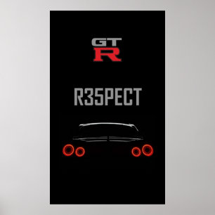 Nissan Gtr art voor hoesjes kussens en kunstbord Poster