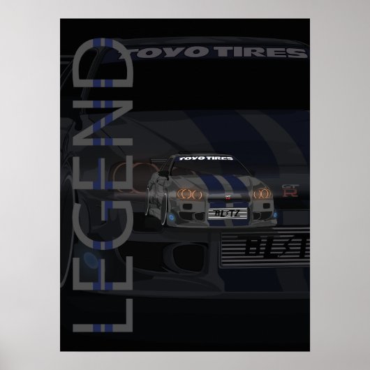 Nissan R34 GT-R Legend Poster (Voorkant)