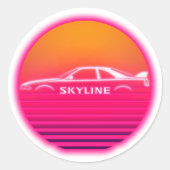 Nissan Skyline Graphic Ronde Sticker (Voorkant)