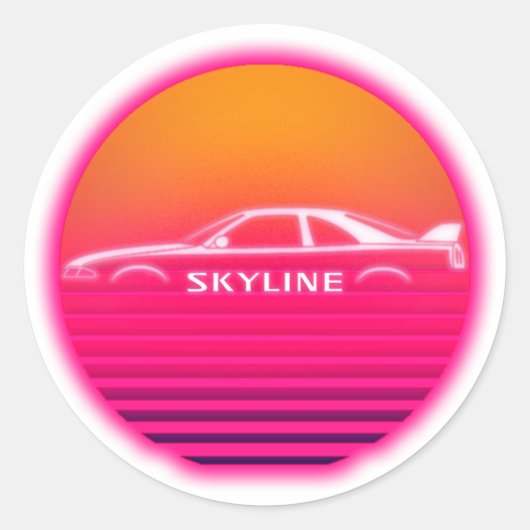 Nissan Skyline Graphic Ronde Sticker (Voorkant)