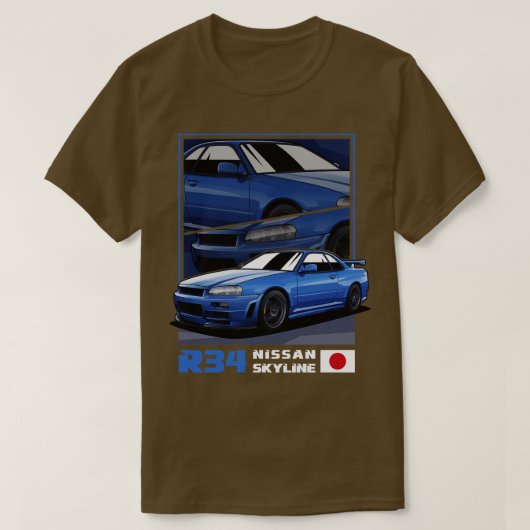 Nissan Skyline R34 T-shirt (Design voorkant)