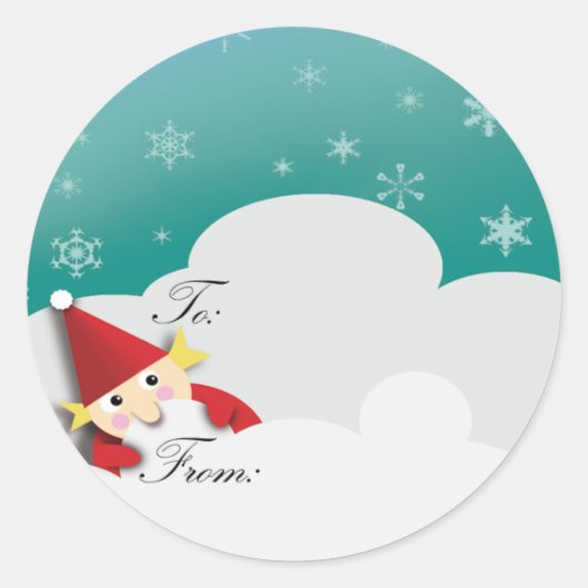 Nisse cadeau label sticker (Voorkant)