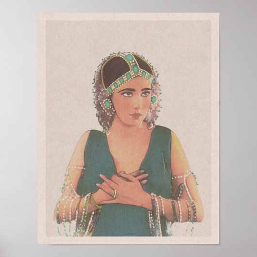 Nita Naldi: Smaragd Beauty Art Print (1920) (Voorkant)