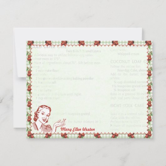 Nitigs Cherry Gal, gepersonaliseerde flatnote-kaar Kaart (Voorkant)