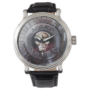 NITRO MILITIA montre en cuir noir