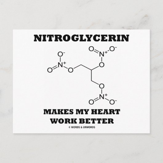 Nitroglycerin Makes My Heart Work Better Briefkaart (Voorkant)
