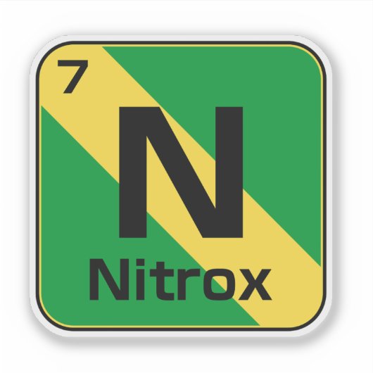 Nitrox Scuba Diver Flag Periodic Table Sticker (Voorkant)