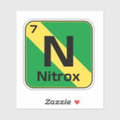 Nitrox Scuba Diver Flag Periodic Table Sticker (Feuille)