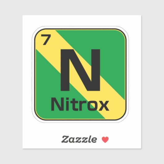 Nitrox Scuba Diver Flag Periodic Table Sticker (Feuille)
