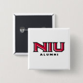 NIU Alumni Vierkante Button 5,1 Cm (Voorkant /achterkant)