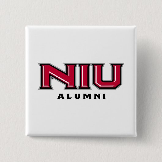 NIU Alumni Vierkante Button 5,1 Cm (Voorkant)