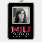NIU Athletics Verzilverd Kader Ornament (Voorkant)