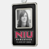 NIU Athletics Verzilverd Kader Ornament (Links)