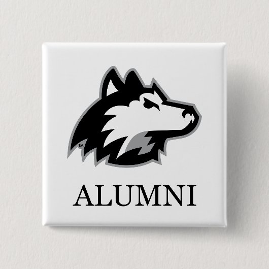 NIU Huskies Alumni Vierkante Button 5,1 Cm (Voorkant)